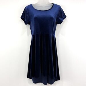 TMG New York Dress Women's M‎ Royal Blue Velvet Glam Hi Lo Event Preppy Stretch